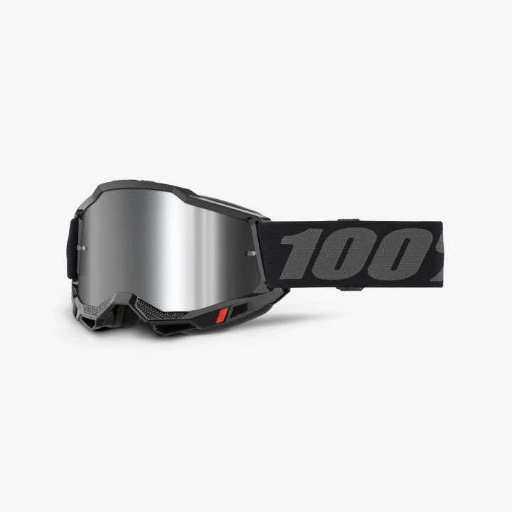 100 PROCENT GOGLE ACCURI 2 YOUTH JUNIOR BLACK - MIRROR SILVER LENS