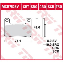 TRW zf lucas klocki hamulcowe KH379 spiek metaliczny sinter racing (wyczynowe na tor) (zastępuje MCB752SRQ)