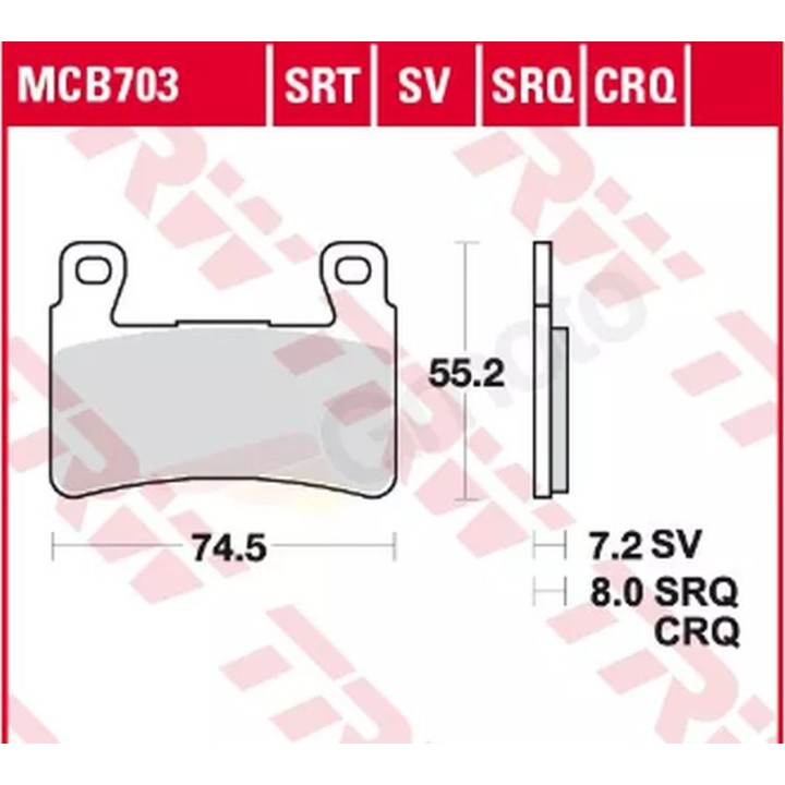 TRW zf lucas klocki hamulcowe KH265 KH296 spiek metaliczny sinter racing (wyczynowe na tor) (zastępuje MCB703SRQ)