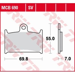 TRW zf klocki hamulcowe KH145 KH236 organic suzuki gsf 1200 96-00, rf 900 94-97 przód