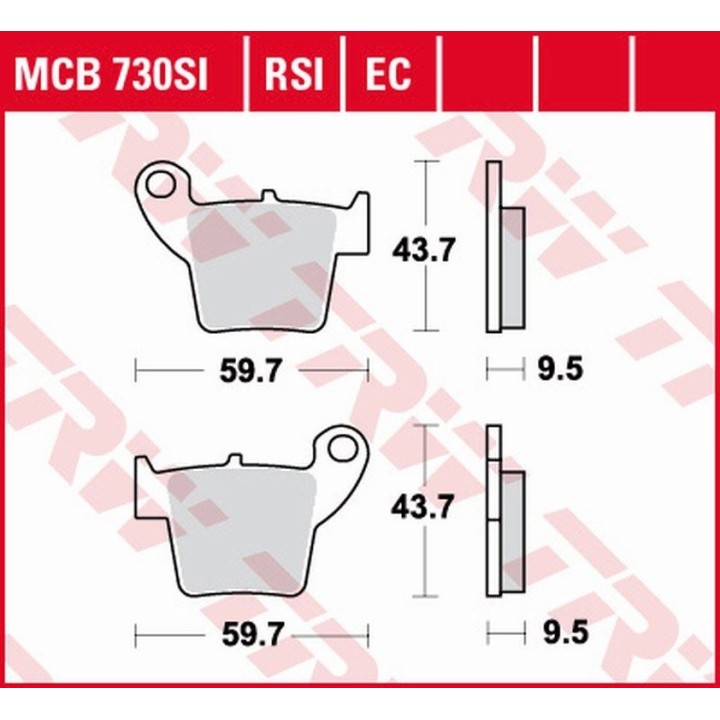 TRW zf klocki hamulcowe KH346 organic honda cr 125 / 250 02-07, crf 450 02-17, tył