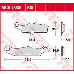 TRW zf klocki hamulcowe KH342 sinter offroad kawasaki kfx 450 / 700 04-14, kvf 700 04-06, przód