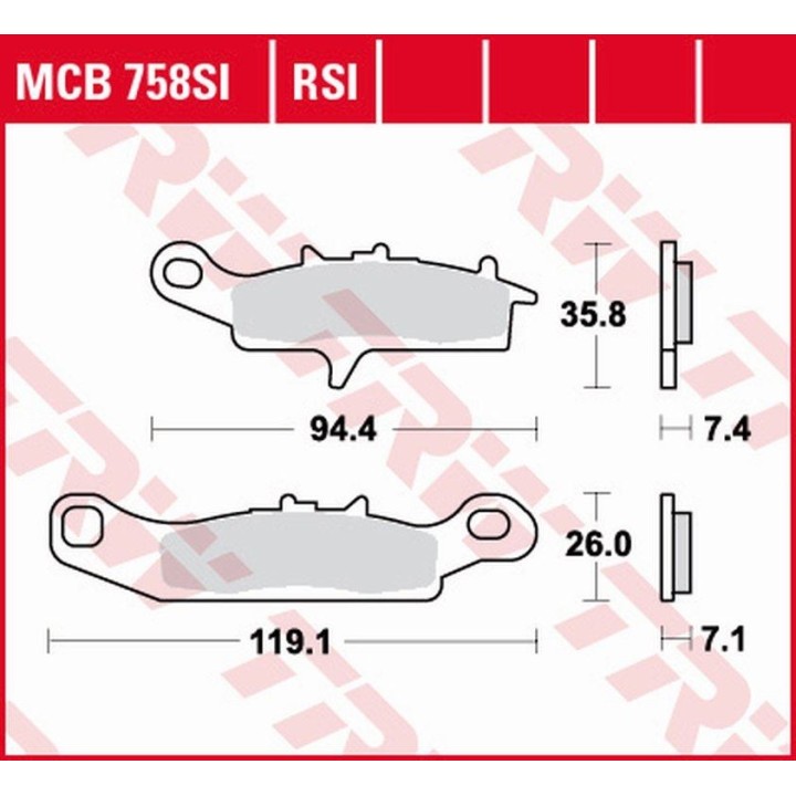 TRW zf klocki hamulcowe KH342 sinter offroad kawasaki kfx 450 / 700 04-14, kvf 700 04-06, przód