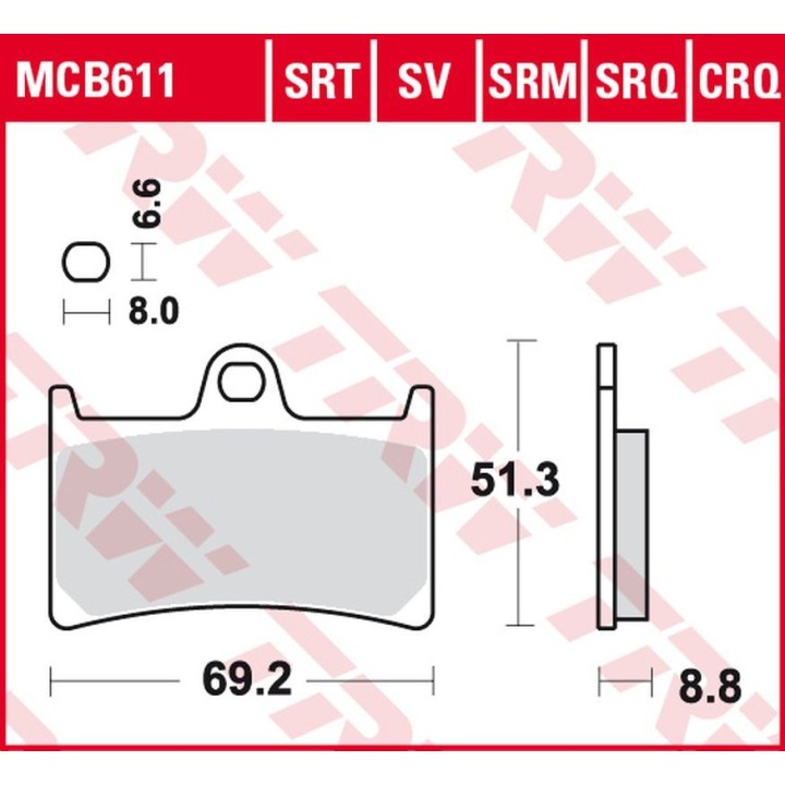 TRW zf klocki hamulcowe KH252 KH380 sinter racing yamaha FZ6 07-10, fzs 600 98-01, MT-07 14-17, tracer 700 '16-, FZ8 10-16, MT-…