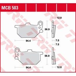 TRW zf klocki hamulcowe KH041 organic yamaha rd 250/RD 400S '78-'79 (przód/tył) xs 400/750 '80-'83, xs 850 '82 przód