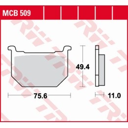 TRW zf klocki hamulcowe KH051 organic gn 250 '82-'99, gsx 400 '80-'84, gsx 750 '80-'87, gs 850G/GS 1000G/GS 1100G '80-'81, '84-…