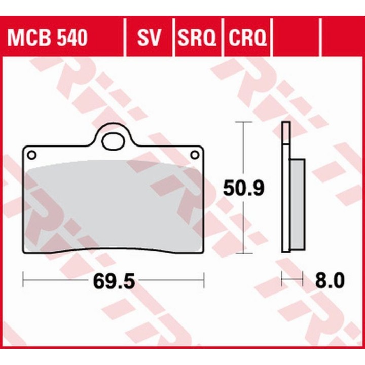 TRW zf klocki hamulcowe KH095 organic aprilia RS4 125 '11-'16, ducati monster 600 '94-'98, ktm duke 620 '94-'98, moto guzzi cal…