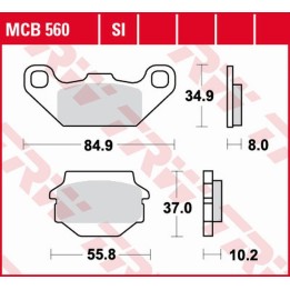 TRW zf klocki hamulcowe kh sinter offroad kawasaki kfx 250 '87-'04, kef 300 lakota '95-'03, suzuki lt-r 250 '87-'90, lt-r 500 '…