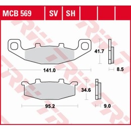 TRW zf klocki hamulcowe KH129 sinter street kawasaki gpz 400R '89-, zzr 500/600 '90-'92, gpx 600R '88-'99, zr 750 '91-'99, gpz…