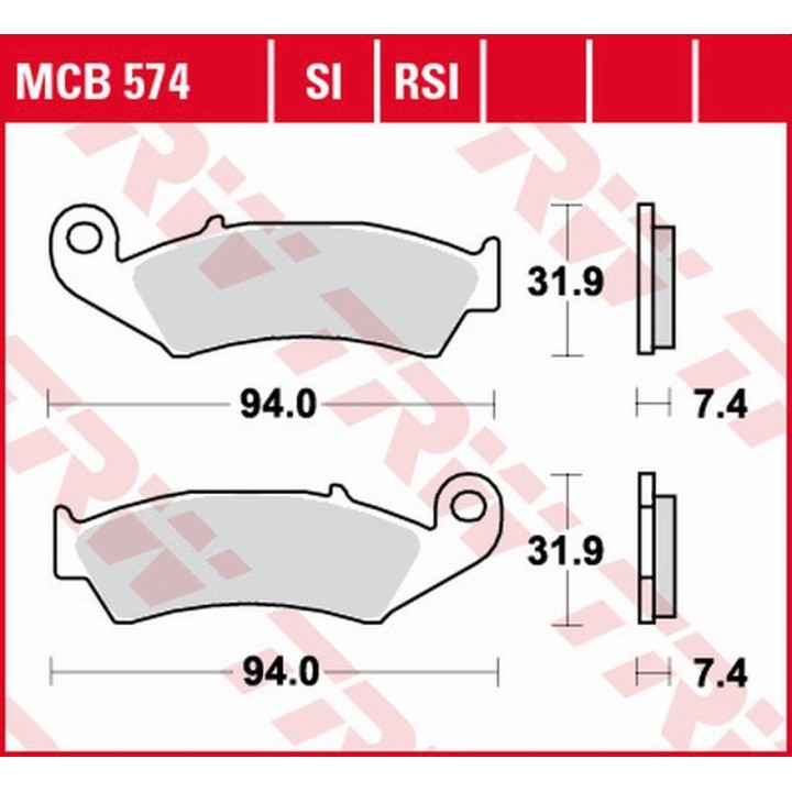TRW zf klocki hamulcowe KH125 organic honda xlr 125R '98-'99, nx 250 '88-'95, xl 250R baja '88-'91, XR 250R '88-'95, XR 600R '8…