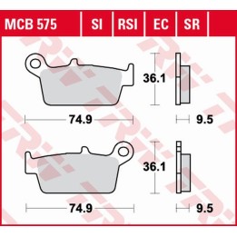 TRW zf klocki hamulcowe KH131 organic eco honda cr 125R/250R/500R '87-'01, XR 400R '96-'03, XR 600/650L/R '93-'07, kawasaki kx…