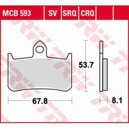 TRW zf klocki hamulcowe KH187 sinter track honda cb 250F hornet '96-'01, ntv 600 bros/nt 650 hawk '88-'90, nr 750 '92-, rvf 750…