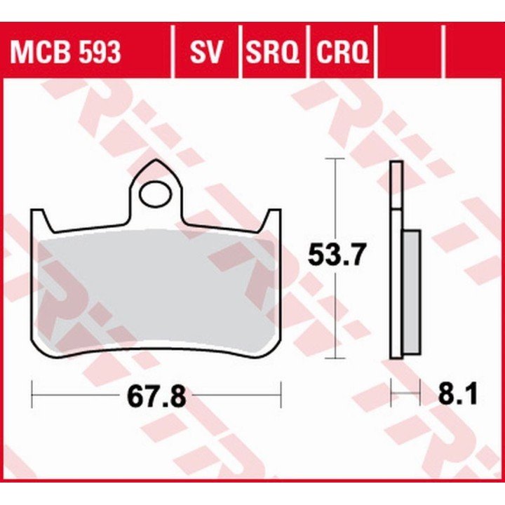 TRW zf klocki hamulcowe KH187 sinter track honda cb 250F hornet '96-'01, ntv 600 bros/nt 650 hawk '88-'90, nr 750 '92-, rvf 750…