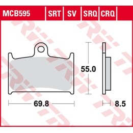 TRW zf klocki hamulcowe KH236 sinter track suzuki gsx-r 400 '90-'95, gsx-r 750 '88-'93, gsx-r 1000 '89-'92,TRIUMPH daytona/spee…