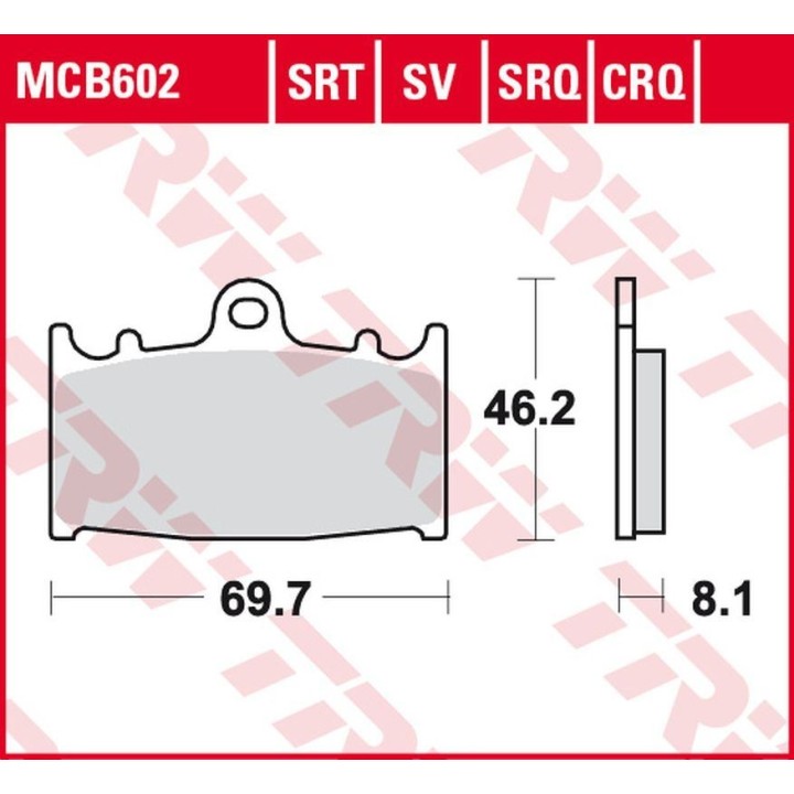 TRW zf klocki hamulcowe KH158 sinter track husaberg fs 450 '03-'05, fs 650 '01-'05, kawasaki zzr 500 '90-'05, suzuki rgv 250 '9…