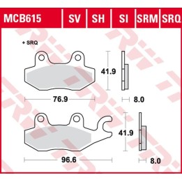 TRW zf klocki hamulcowe KH165 sinter street cagiva canyon 900 '97-'00, elephant 900 '90-'93, navigator 1000 '00-'05, kawasaki e…