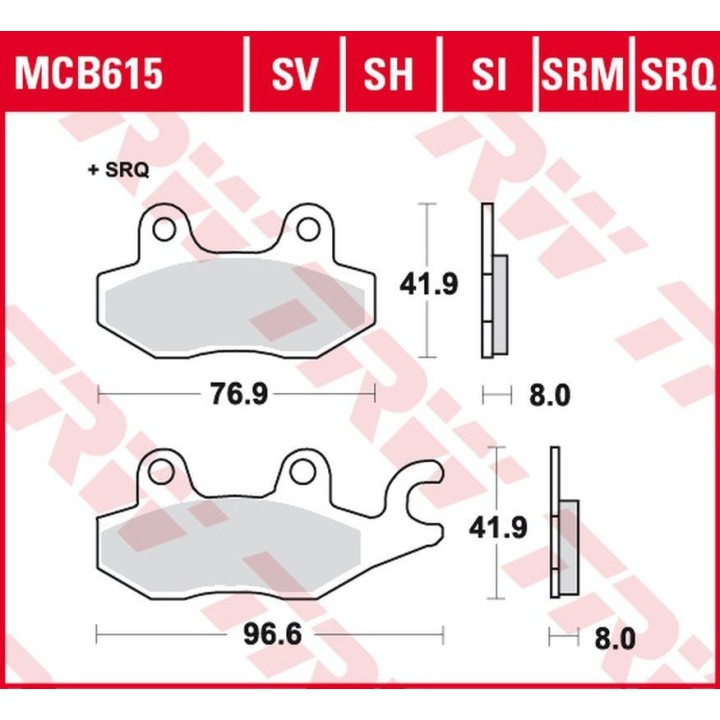 TRW zf klocki hamulcowe KH165 sinter street cagiva canyon 900 '97-'00, elephant 900 '90-'93, navigator 1000 '00-'05, kawasaki e…