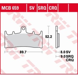 TRW zf klocki hamulcowe KH188 sinter track kawasaki ZX-6R/ZX-7R '96-'02, ZX-9R '96-'01, zrx 1100 '96-'00, zrx 1200 '01-'06, ZX-…