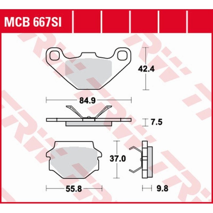 TRW zf klocki hamulcowe KH067 sinter offroad aprilia MX 125 '03-'07, rx 125 '00-'01, cagiva wmx 125 '89-, tył