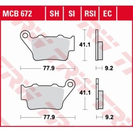 TRW zf klocki hamulcowe KH213 eco organic honda nx 500/650 dominator '95-'01, slr 650 '97-'98, ktm SX/EXC/EGS/LC4/DUKE 125/250/…