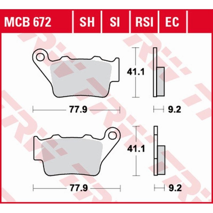 TRW zf klocki hamulcowe KH213 eco organic honda nx 500/650 dominator '95-'01, slr 650 '97-'98, ktm SX/EXC/EGS/LC4/DUKE 125/250/…
