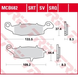 TRW zf klocki hamulcowe KH229 sinter track kawasaki ninja 400 '11-, ER-6 '06-'16, vn 900 '06-'17, vn 1500/1600 '00-'08, vn 1700…