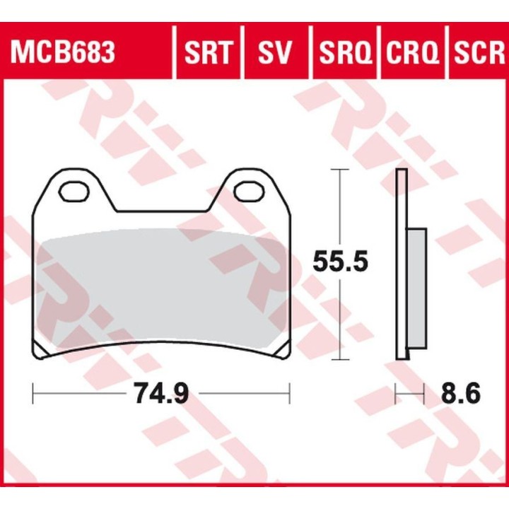 TRW zf klocki hamulcowe KH244 sinter track aprilia rs 250 '97-, rsv 1000 mile/r '98-'00, ducati 748/800/900/916/996 '97-'03, kt…
