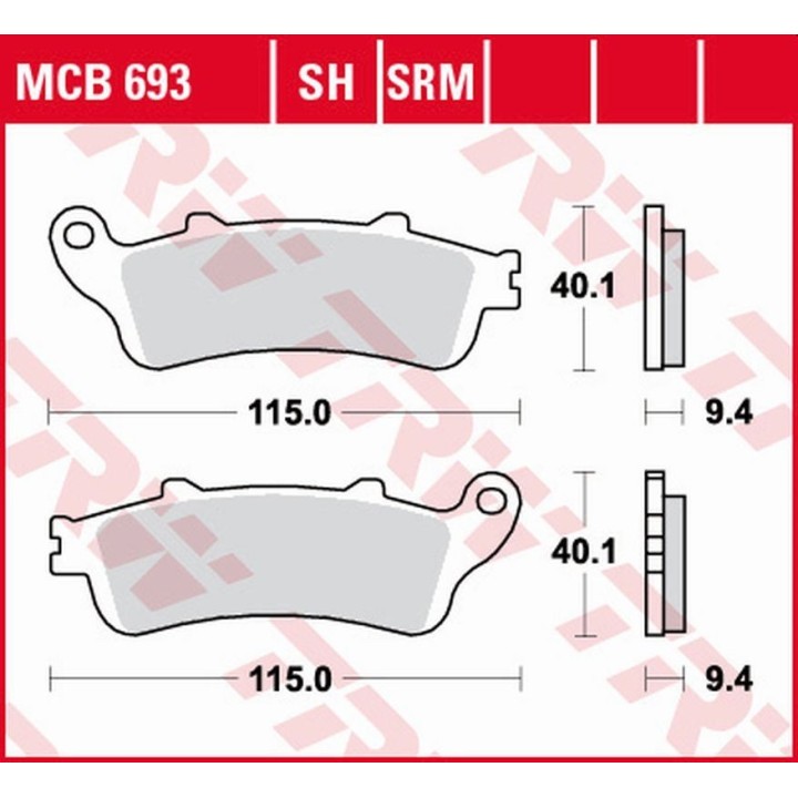 TRW zf klocki hamulcowe KH281 sinter honda fes 125/150 pantheon '98-'06, fes 250 foresight '98-'05 przód