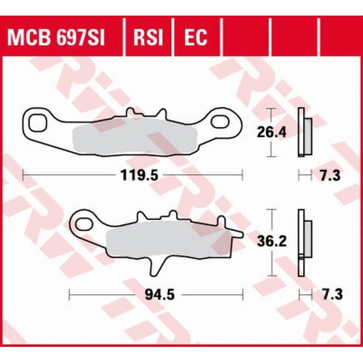 TRW zf klocki hamulcowe KH258 simter offroad kawasaki kx 80/85 '97-, kx 100 '97-'09, klr 250 '99-'12, suzuki rm 85 '05-, przód