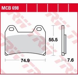 TRW zf klocki hamulcowe KH244 organic honda cb 400 super four '97-, bmw r nine t '16-'18, ducati 748/996 '98-'07, multistrada 1…