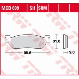 TRW zf klocki hamulcowe KH275 sinter yamaha yp/xp 125 x-max '10-, vp 250 x-city '07-'16, yp 250 majesty '98-'03, yp 250 x-max '…