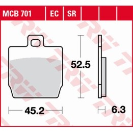 TRW zf klocki hamulcowe KH268 eco organic yamaha ns 50 aerox '13-, yq 50 aerox '97-'12,PRZÓD, yamaha ew 50 slider '00-'06, mbk…