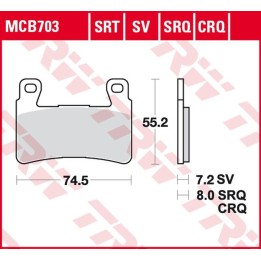 TRW zf klocki hamulcowe KH265 carbon racing honda cbr 900RR fireblade '98-'03, vtr 1000 SP1/SP2 '00-'07 przód