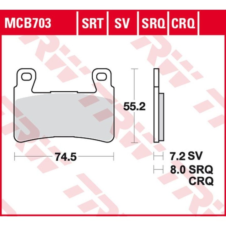 TRW zf klocki hamulcowe KH265 carbon racing honda cbr 900RR fireblade '98-'03, vtr 1000 SP1/SP2 '00-'07 przód
