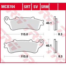 TRW zf klocki hamulcowe KH281 sinter honda nss 250 jazz '01-'04, fjs 400 silverwing '06-'08, fjs 600 silverwing '01-'10 przód