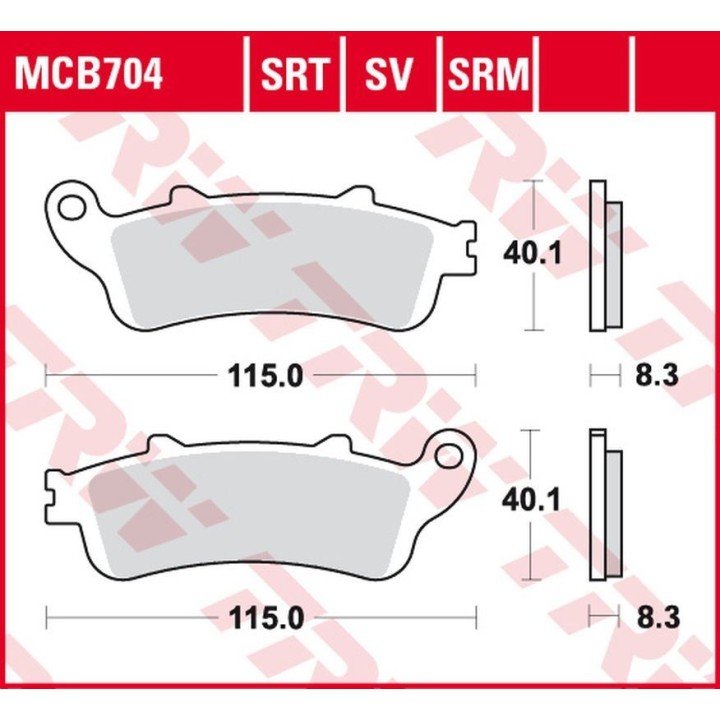 TRW zf klocki hamulcowe KH281 sinter honda nss 250 jazz '01-'04, fjs 400 silverwing '06-'08, fjs 600 silverwing '01-'10 przód