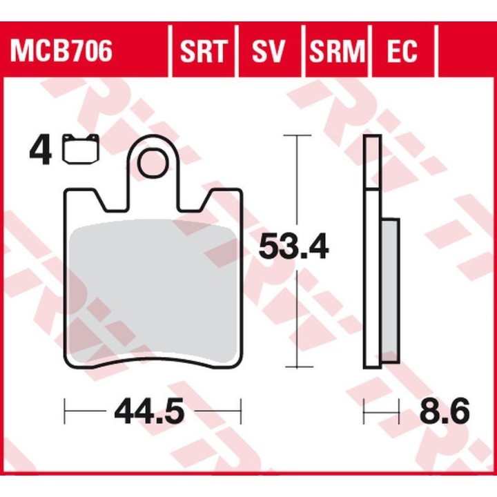 TRW zf klocki hamulcowe KH283 sinter suzuki an 250 burgman '98-'00, an 400 burgman '01-'06, sym gts 125/250/300 '16-, daelim ql…