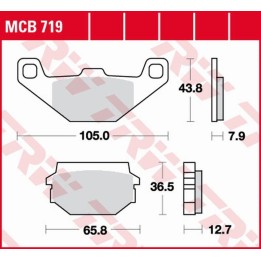 TRW zf klocki hamulcowe KH297 organic sachs husky 125 '97-, sym huskey 125 '99-'05, huskey 150 '99-, przód