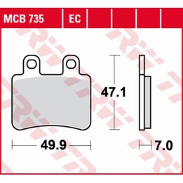 TRW zf klocki hamulcowe KH350 eco organic derbi senda '07-'16, cross city 125 '07-'16, senda 125 '04-'14, peugeot elystar 50/12…