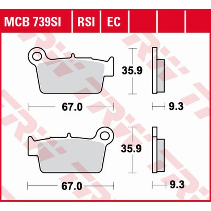 TRW zf klocki hamulcowe KH367 organic aprilia rxv/sxv 450/550 '06-'15, beta rr 125/200/250/300/350/390/400 '09-, kawasaki kx-f…