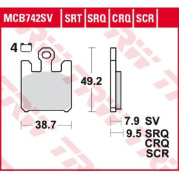 TRW zf klocki hamulcowe KH369/4 sinter track kawasaki ZX-6RR 600, ZX-6R 636 '03-'06, ZX-10R '04-'07, ZX-12R '04-'06, suzuki gsx…