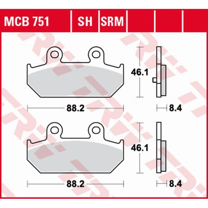 TRW zf klocki hamulcowe KH412 sinter suzuki an 250 sky wawe '07-'08, an 400 burgman '07-, an 650 burgman '04-, tył
