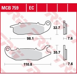 TRW zf klocki hamulcowe KH375 eco organic honda cbf 125 '09-'16, cbr 125R '04-'17, z 125 monkey '18-, rieju nkd 125 '08-'10, RS…