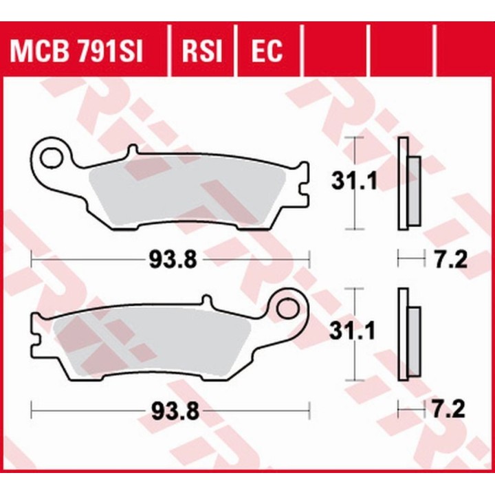 TRW zf klocki hamulcowe KH450 eco organic yamaha yz 125 '08-, wr-f 250/450 '15-, yz-f 450 '08-, przód