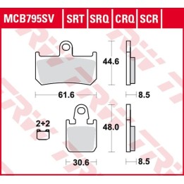 TRW zf klocki hamulcowe KH442/4 carbon racing yamaha yzf R1 '06-'14, MT-01 1700 '05-'12, xv 1700 v-max '09-'16 przód