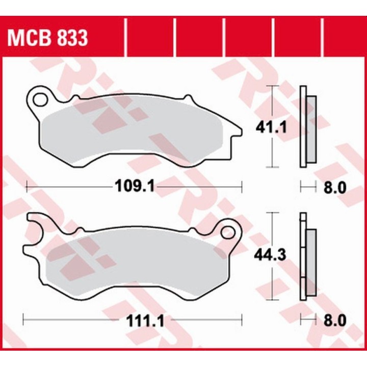 TRW zf klocki hamulcowe KH603 organic honda nsc 50/110 '12-, pcx 125/150 '10-, kymco people 125 '16-, peugeot django 50/125/150…