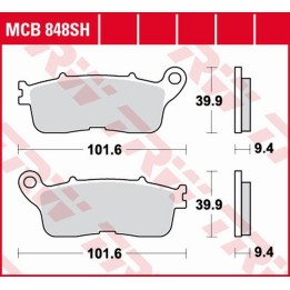 TRW zf klocki hamulcowe KH636 sinter street honda vfr 1200F '10-'16, vfr 1200X crosstourer '12-, tył