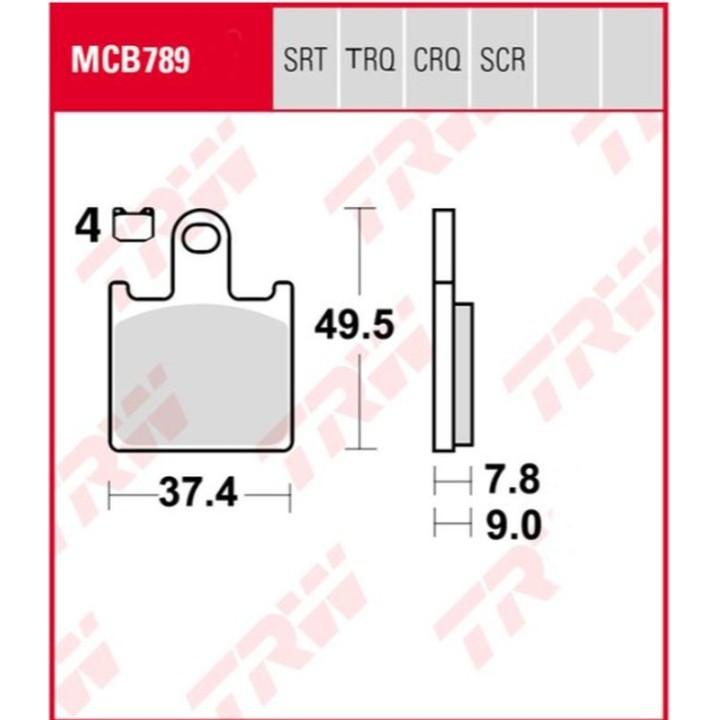 TRW zf klocki hamulcowe KH417 sinter racing wyczynowe kawasaki ZX6R 07-16, z 750 11-14, przód (zastępuje MCB789SRQ)