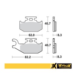 PROX klocki hamulcowe KH414 suzuki lt-a/f 400F '08-'15, lt-a 450X '07-'10, lt-a 700X '05-'07, lt-a 750X '08-'15 prawy przód (10)