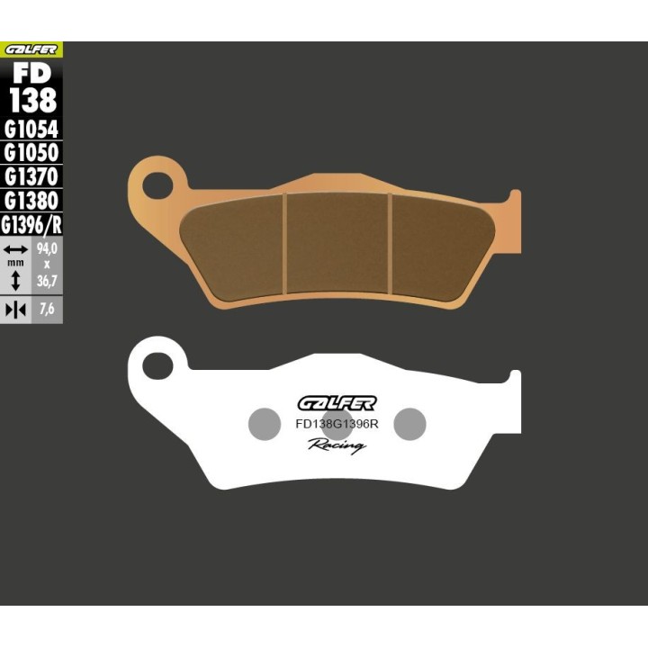 GALFER klocki hamulcowe KH181 spiek metaliczny (złote) off road racing ktm sx/exc '92-'20 (brembo)